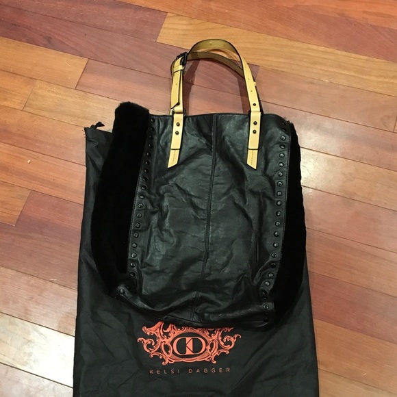 Kelsi Dagger Fur/Leather Bucket Bag - Picture 2 of 4